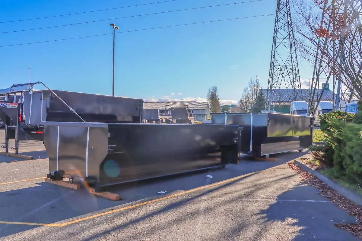 Roll-off dumpster ready for waste disposal at job site for 15 Yard Dumpster Rental in Palatka